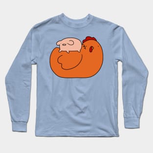 Red Chicken and Tiny Pig Long Sleeve T-Shirt